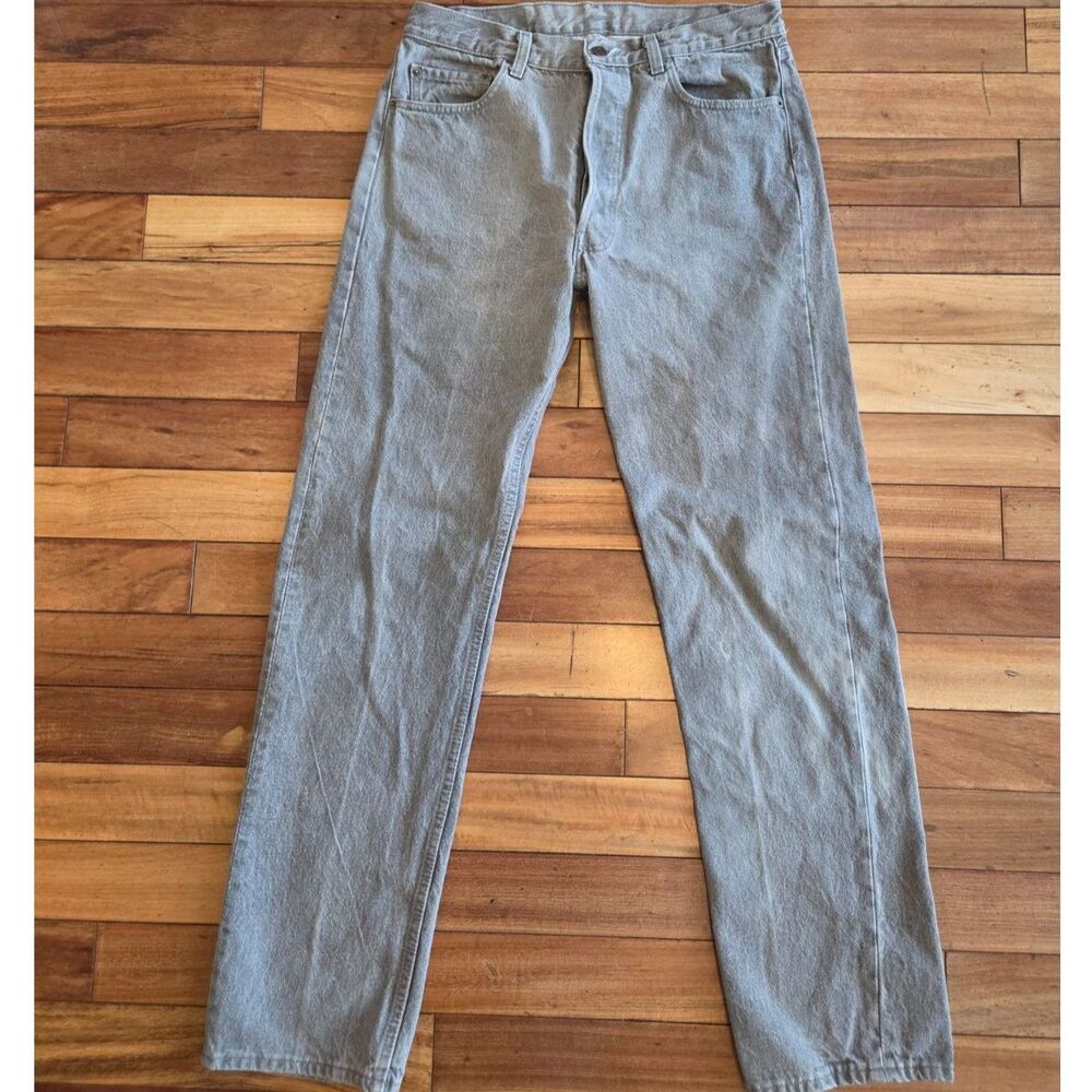 Vintage 80s 501 Levi's Button Fly Men's 36x34 Gray Faded Straight Leg Retro